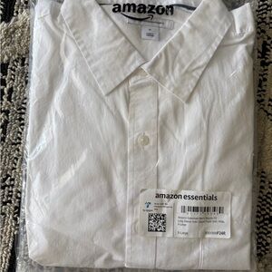 Amazon Essentials White Casual Button Down Shirt